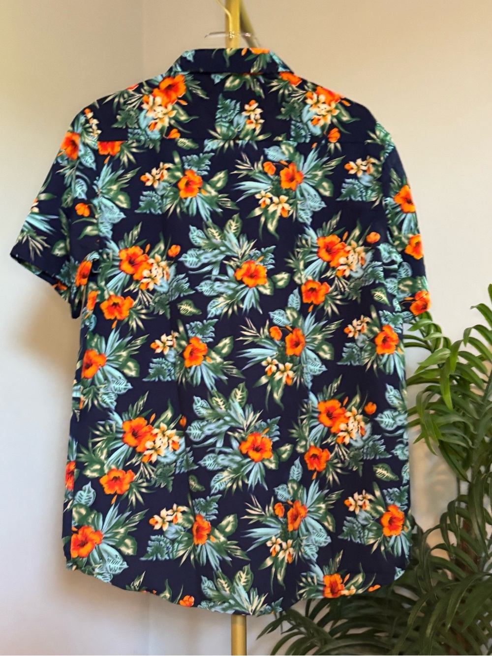 Pacific Polo Club Navy Tropical Floral Aloha Shirt - Picture 5 of 12
